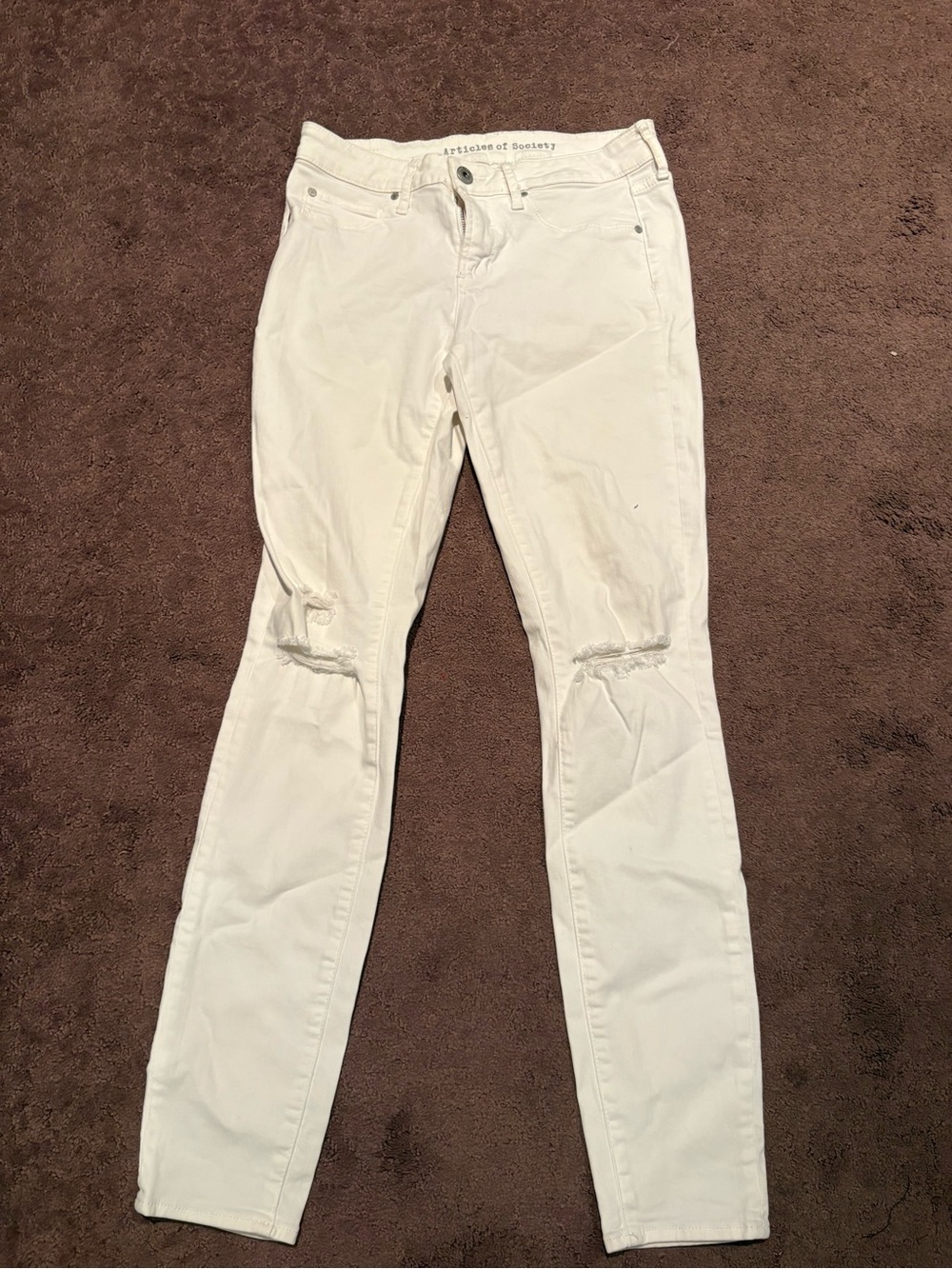 Articles of Society White Ripped Skinny Jeans